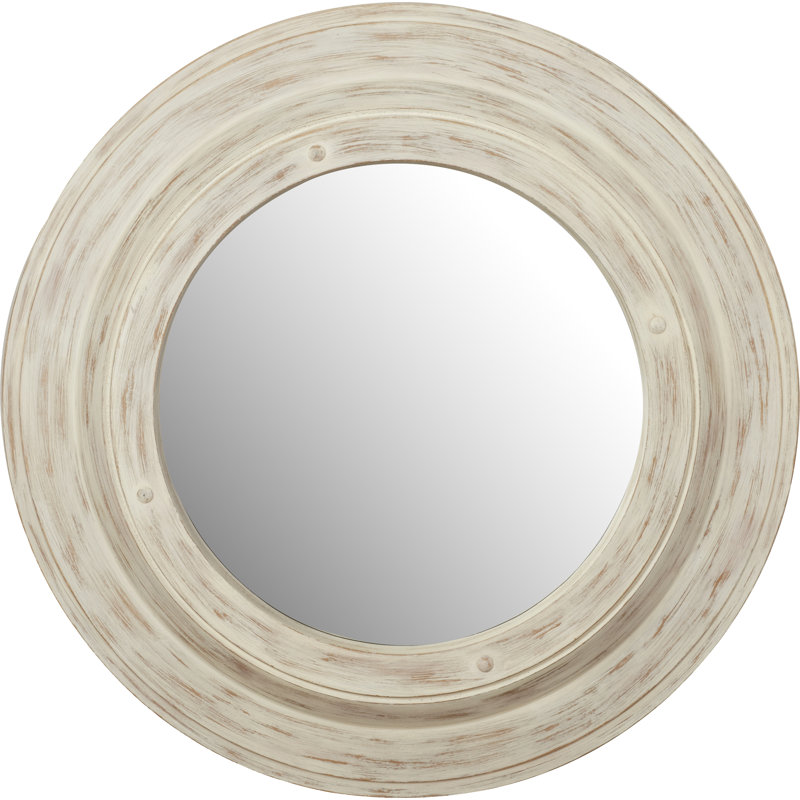 White Wash Round Wall Mirror & Reviews Joss & Main